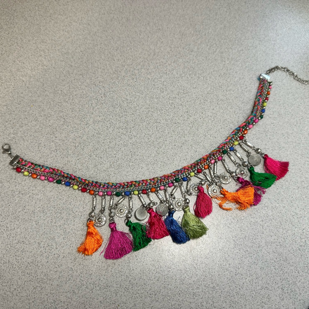 Colorful Tassel Charm Necklace